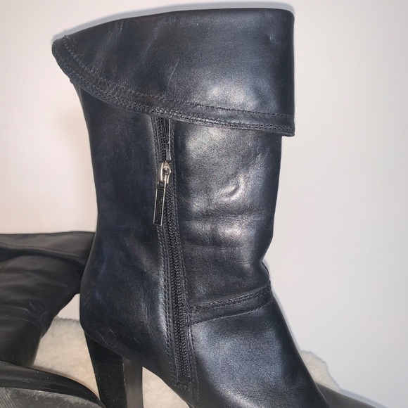 Harley Davidson Black Heeled Leather Boots 5.5 - Picture 9 of 14